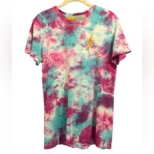 Aviator Nation Tie-Dye Short Sleeve Tee - Red and Blue